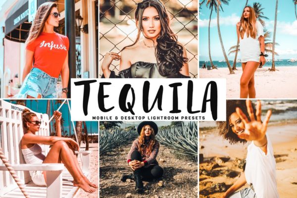 淡红暖色系性感人像摄影后期调色LR预设工具素材 Tequila Mobile & Desktop Lightroom Presets