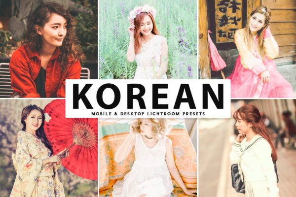日韩风人像照片后期处理LR调色预设工具素材 Korean Mobile & Desktop Lightroom Presets