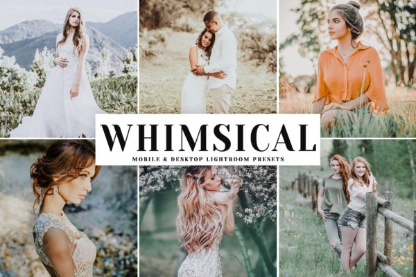 淡绿色调人像摄影后期处理LR调色预设工具素材下载 Whimsical Mobile & Desktop Lightroom Presets