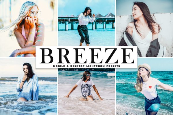 海边沙滩摄影后期处理LR调色预设工具素材 Breeze Mobile & Desktop Lightroom Presets