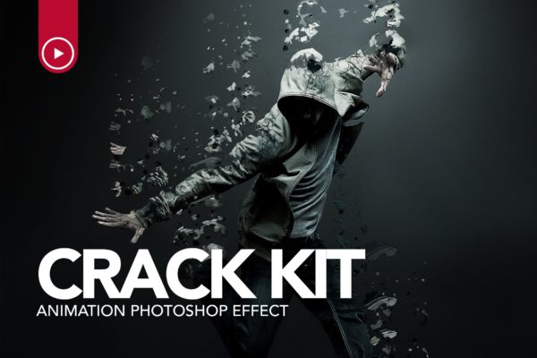 炫酷运动人物动画效果PS动作工具模板 Gif Animated Crack Kit Photoshop Action