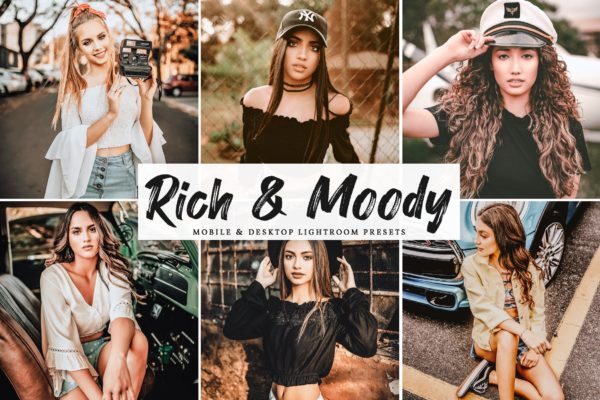 婚礼和生活照片后期加工处理LR预设工具素材下载 Rich & Moody Mobile & Desktop Lightroom Presets