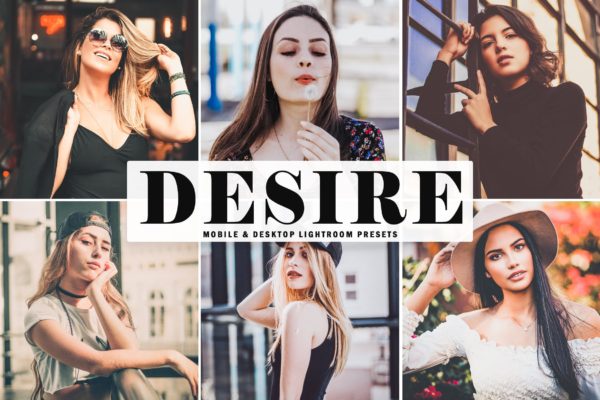 高端人像摄影后期处理LR调色预设工具素材 Desire Mobile & Desktop Lightroom Presets