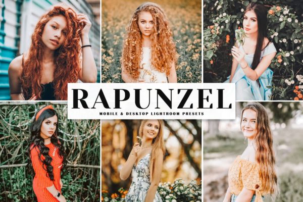 靓丽自然人像摄影色彩调整LR预设工具素材下载 Rapunzel Mobile & Desktop Lightroom Presets