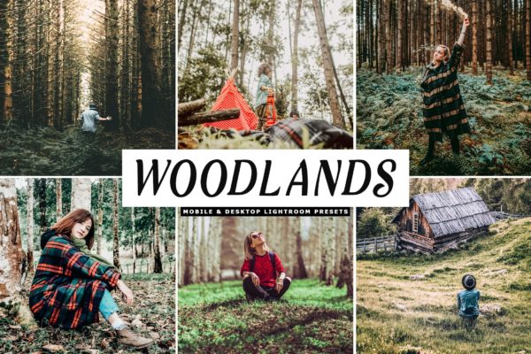 森林/树林摄影必备的LR调色预设工具素材 Woodlands Mobile & Desktop Lightroom Presets