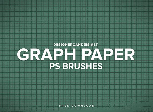 众多设计师喜爱的一组图纸笔刷工具素材 Free Graph Paper Brush Set
