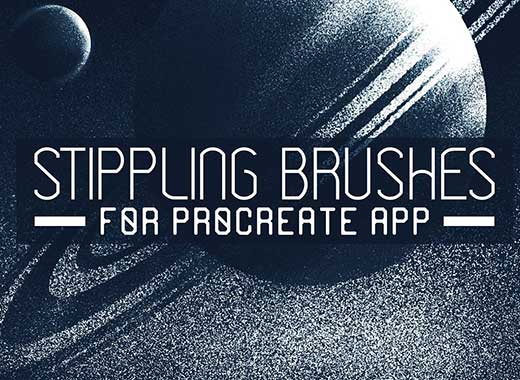 10个点状肌理效果笔刷工具素材下载 stippling brushes [brush For iOS]