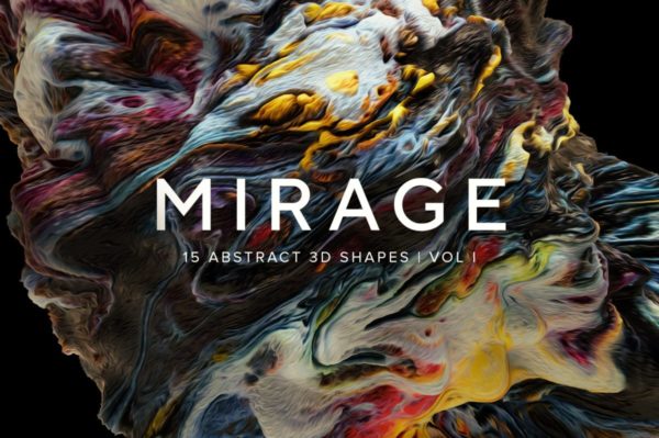 创意抽象纹理系列：15款高清3D抽象纹理&笔刷工具素材 3D Mirage, Vol. 1 (Exclusive)