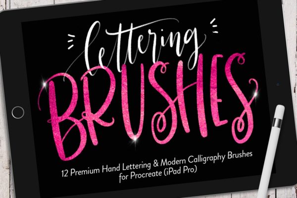 12款 Procreate 专用手写字体笔刷工具素材 12 iPad Brushes (For Procreate)