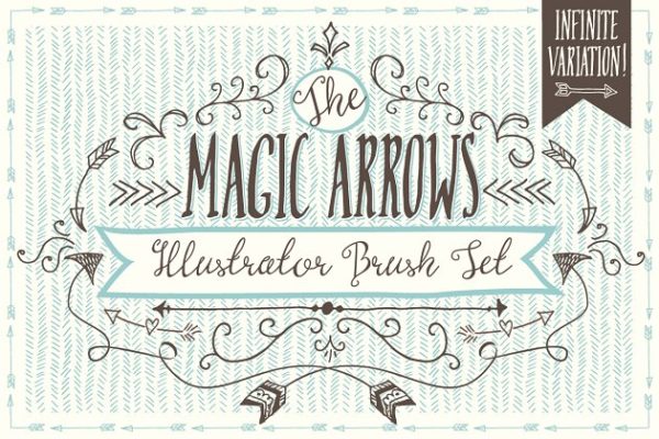 魔法箭头AI笔刷工具素材 Magic Arrow Brushes (Illustrator)
