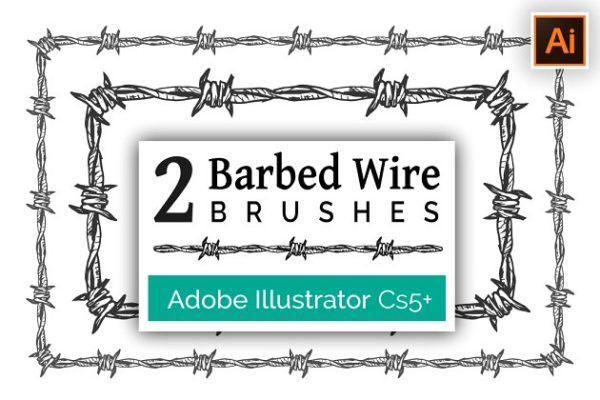 铁丝网图形AI笔刷工具素材 Barbed Wire Brushes for Illustrator