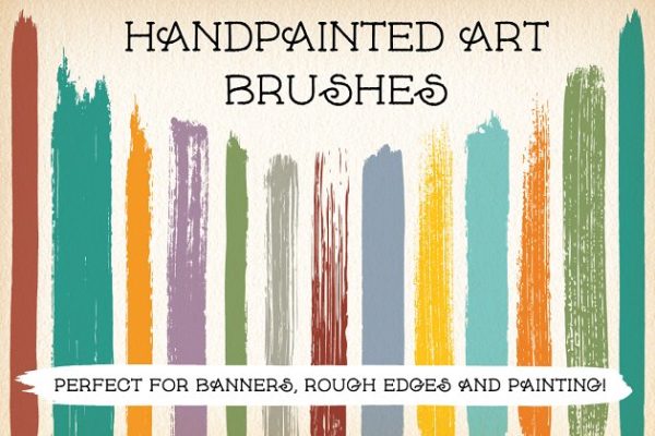 手绘画笔笔画笔触AI笔刷工具素材 Hand-painted Art Brushes