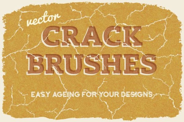 矢量裂纹AI笔刷工具素材 Vector Crack Brushes