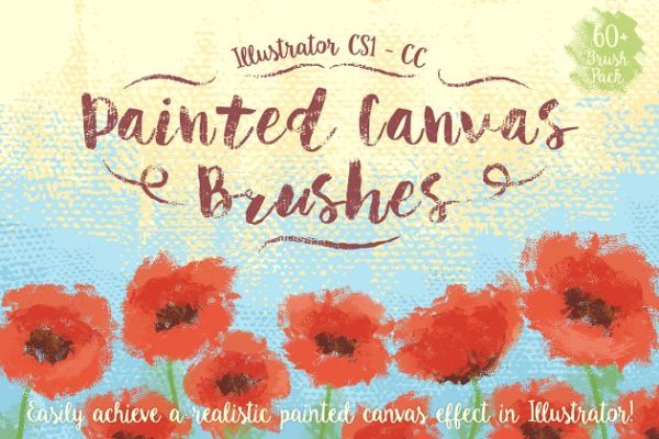 画布纹理AI笔刷工具素材 Painted Canvas Brushes