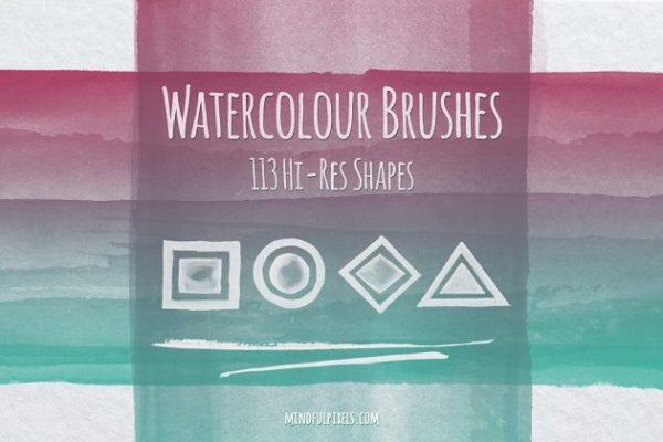 水彩图形PS笔刷工具素材 Watercolor Brushes Vol.2