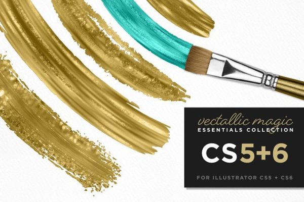 油画画笔笔画笔刷工具素材 Vectallic Magic CS5+6 Vector Brushes