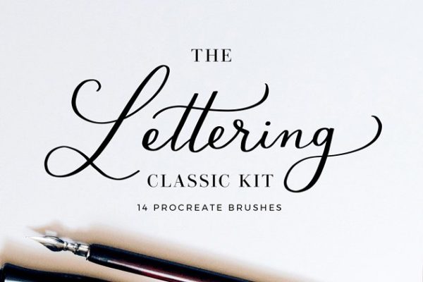 手写英文字体Procreate笔刷工具素材 Procreate Lettering Brushes Classic