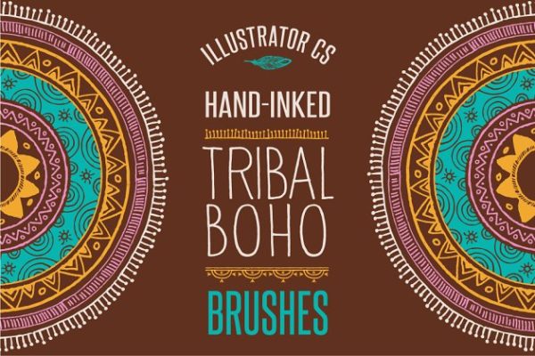 50款波希米亚部落几何图案AI笔刷工具素材 50 Boho – Tribal – Gypsy Ai Brushes