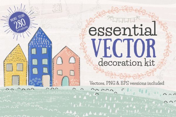 矢量花边装饰AI笔刷工具素材套件 Essential Vector Decoration Kit