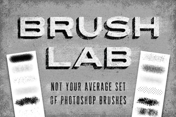 铅笔手绘碳粉印迹效果PS笔刷工具素材 Brush Lab – Photoshop Brushes