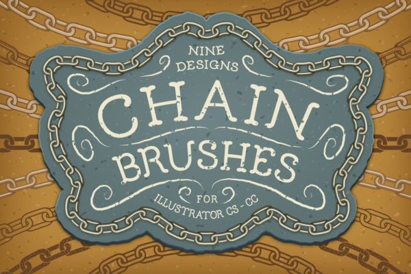 钢铁链条图形AI笔刷工具素材 Chain Brushes