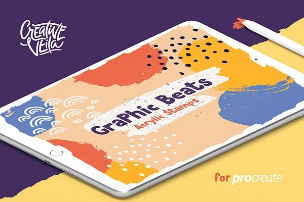 一大批艺术笔刷工具素材合辑下载 Graphic Beats Brushes for ProCreate [abr]