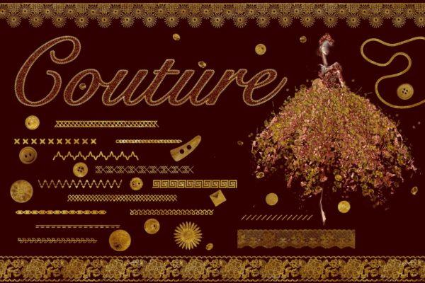 服装装饰小件图案PS笔刷工具素材 Couture Brushes