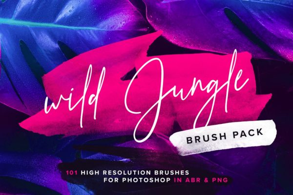 100款高分辨率画笔PS笔刷工具素材 Wild Jungle – Brush Collection