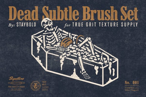 磨损折痕皱褶做旧纹理PS笔刷工具素材合集 Dead Subtle Brush Set