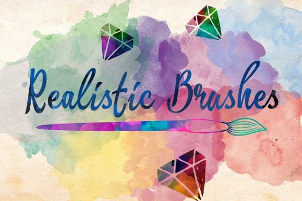 写实水彩画笔PS笔刷工具素材 Realistic Brushes