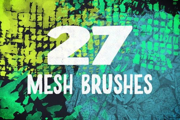 网孔/网眼/网状图案纹理PS笔刷工具素材v1 Mesh Brush Pack Volume 1
