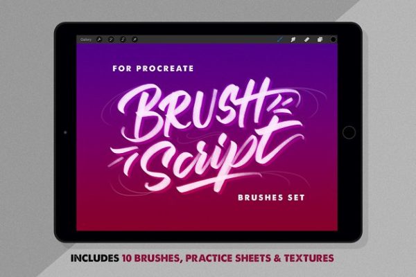 Procreate手绘工具包-纹理&笔刷工具素材合集 BrushScript Bundle for Procreate