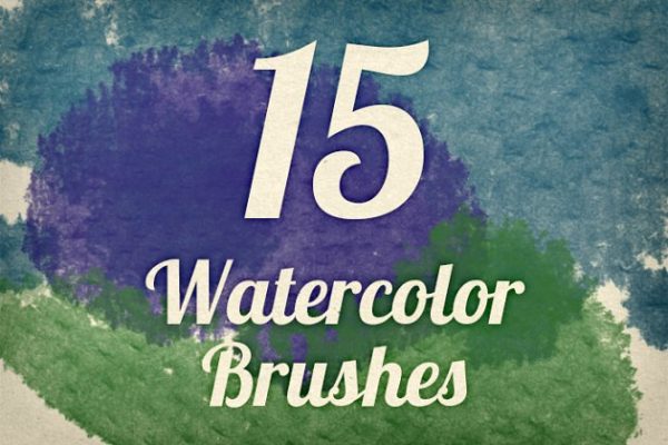 水彩画笔纹理PS笔刷工具素材包v4 Watercolor Strokes Brush Pack 4