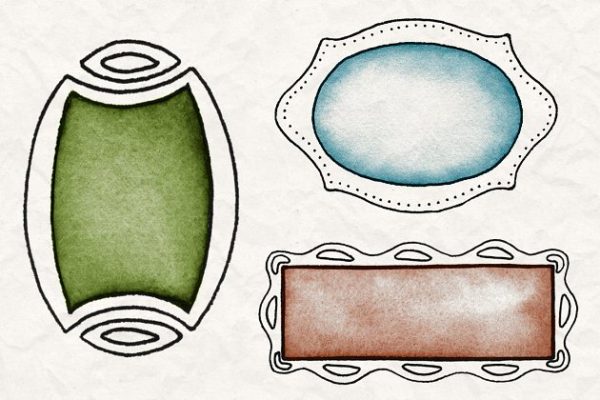 复古手绘装饰框架图形笔刷工具素材合集1 Hand Drawn Frames Brush Pack 1