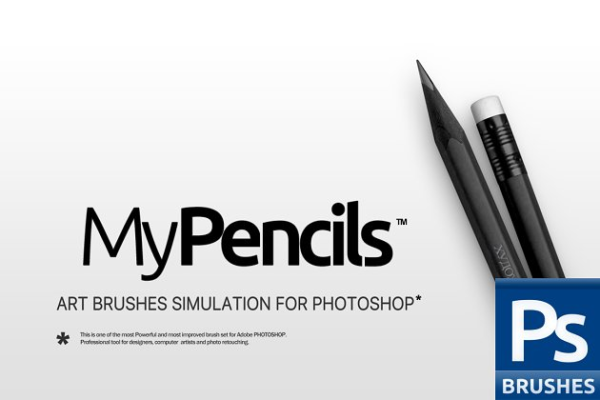 素描炭笔类手绘笔画铅笔笔刷工具素材 RM My Pencils