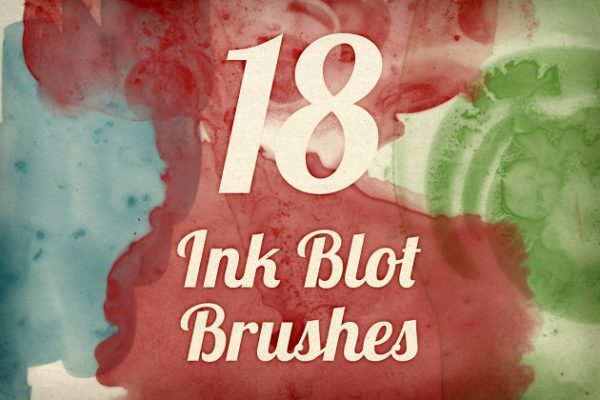 墨水墨渍PS笔刷工具素材 Ink Blot Brush Pack 1