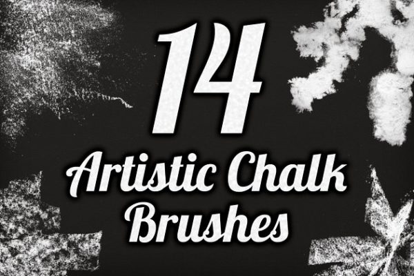 艺术黑板画粉笔画PS笔刷工具素材 Artistic Chalk Brush Pack 1