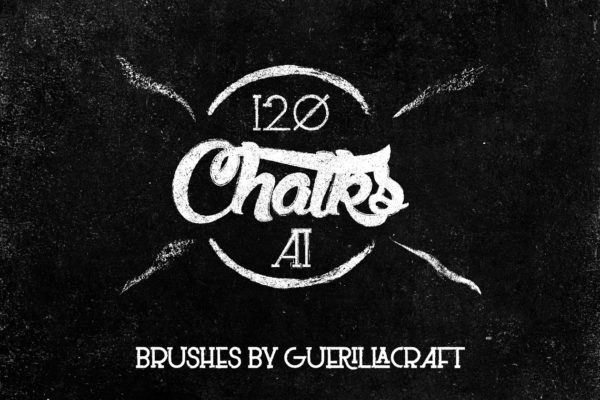 经典彩色黑板画粉笔AI笔刷工具素材 Megapack of chalks by Guerillacraft