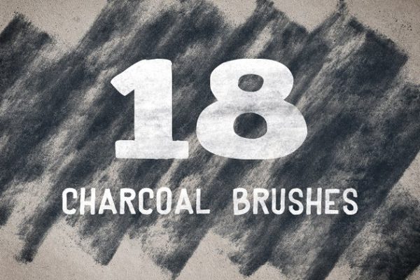 木炭刷木炭笔PS笔刷工具素材 Charcoal Brush Pack Volume 1