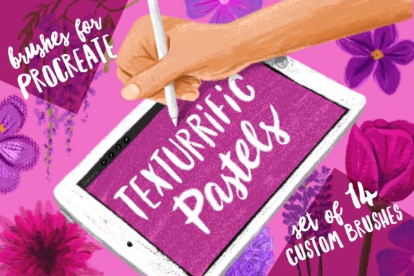 彩色粉笔蜡笔画Procreate专用笔刷工具素材 Texturrific Pastels for Procreate
