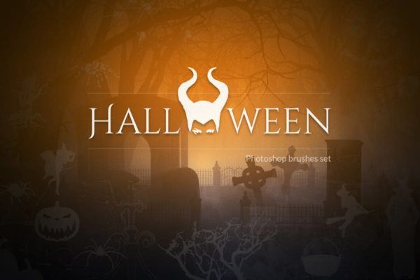 万圣节主题气氛营造PS图案画笔笔刷工具素材 Devilishly Cool Halloween PSD Brushes