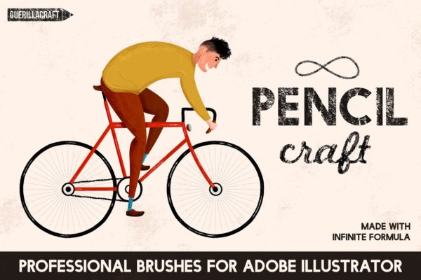 铅笔线条手绘素描AI笔刷工具素材 Pencilcraft Brushes by Guerillacraft