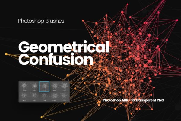 抽象几何图形PS笔刷工具素材 Geometrical Confusion Photoshop Brushes