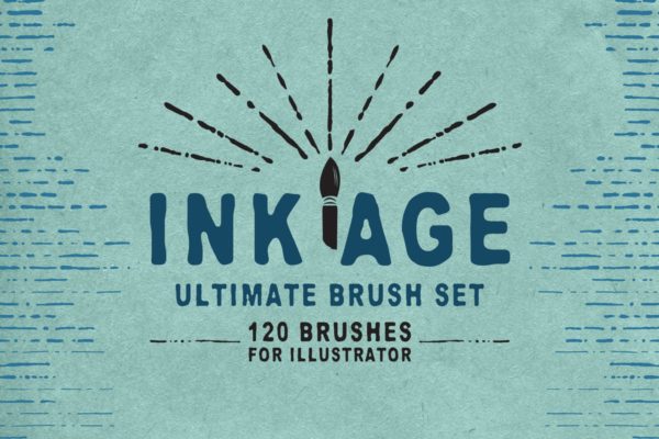 墨水复古插图创作必备AI笔刷工具素材 Ink Age Brushes for Adobe Illustrator