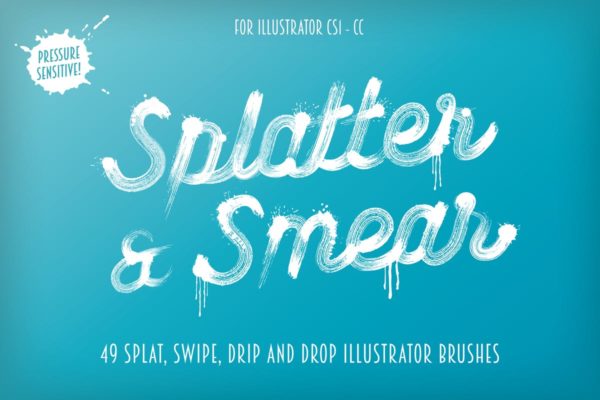 泼墨/滴墨/涂抹AI笔刷工具素材 Splatter & Smear Brushes