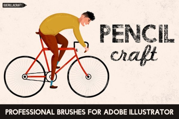 铅笔数码绘画AI画笔笔刷工具素材 Pencilcraft Brushes for Adobe Illustrator