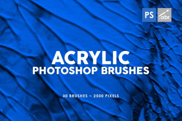 30款丙烯酸油画颜料纹理PS笔刷工具素材v1 30 Acrylic Texture Photoshop Brushes Vol. 1
