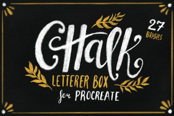粉笔画黑板画画笔笔刷工具素材for Procreate Chalk Letterer Box for Procreate