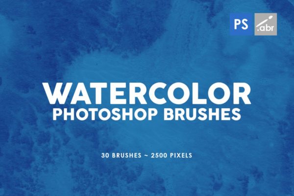 30款水彩绘画手工制作纹理肌理PS笔刷工具素材v3 30 Watercolor Texture Photoshop Brushes Vol. 3