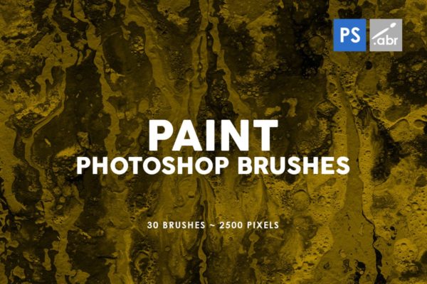 30款油漆手工纸张纹理肌理PS笔刷工具素材v2 30 Paint Texture Photoshop Brushes Vol. 2